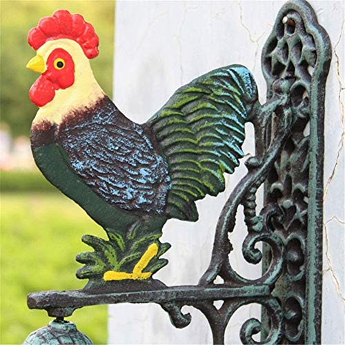 KEuLen Türglocke Gusseisen, Türglocke aus Gusseisen, Hahn Glocke Hause Wand Dekoration Garten Dekoration Rustikalen Retro Eisen Türklingel