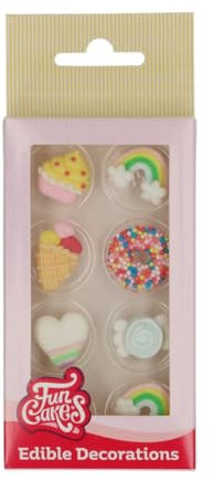 FunCakes Decorazioni di Zucchero Sweet Celebrations: pronte per l'uso per la decorazione di torte, Ottime per cupcakes, muffin e altro, senza glutine, Set/8