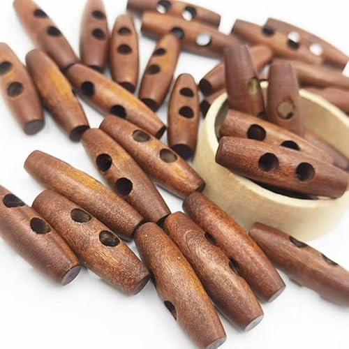 Holzknöpfe in Olivenform, 2 Löcher, Nähknöpfe für Kleidung, Dekoration, Holzknöpfe zum Selbermachen, Mantel, Kunst, Handwerk, 50 Stück