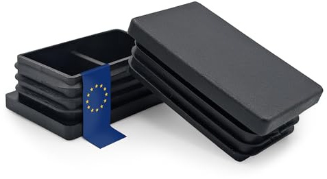 Stahl-Shop24 Rechteckrohr Stopfen 55x35 mm schwarz 5 Stück Lamellenstopfen Kunststoff Rohrstopfen Endkappen Abdeckkappen für Gartenbau Zaunbau wetterfeste Nutzung