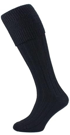Veesori Men's Scottish Highland Wear Wool Rich Kilt Hose Socks – Traditional Warm Comfortable Calf Length Leg Warmers, Ceilidhs & Formal Events, UK Size 6-11