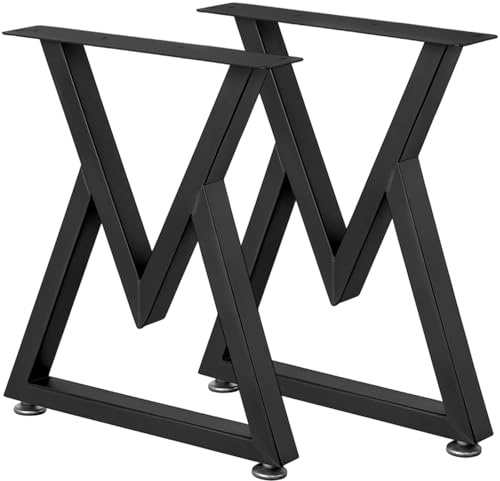 GREENSAPPIRE 2 Stück Tischbeine 40X43CM Metall Schwarz Bankgestell Esstischgestell für Couchtisch Sitzbank Möbelfüße aus V-förmiger Querschnitt für Tischplatte Industrieller Tischgestell Werkbank