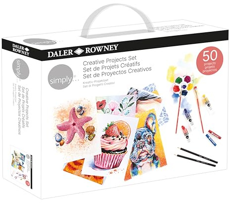 Daler-Rowney Creative Projects Set 50 Projects All Materials Included | Ideal as a Gift, Multi-Technique, For Entry-Level Artists & Hobbyists