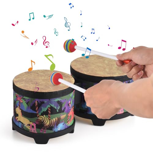 DRUM PERCUSSION INSTRUMENT 5 ZOLL 6 ZOLL BODENTROMMEL WEIHNACHTSGEBURTSTAG BONGOTROMMEL MUSIKINSTRUMENT FÜR KINDER ERWACHSENE