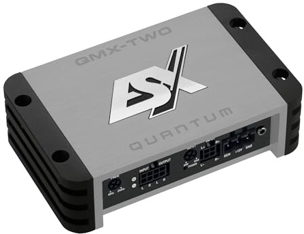 ESX QMX-TWO-BT - Amplificatore digitale a 2 canali classe D con 320 W RMS e ricevitore Bluetooth integrato per streaming audio wireless | Serie QUANTUM