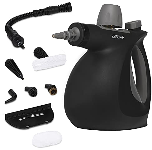 ZEEGMA Draden pulitore a vapore, pulitore a vapore portatile, pulitore ad alta pressione, aspirapolvere a vapore con 350 ml, serbatoio Set completo - 9 diversi accessori, tempo di riscaldamento rapido