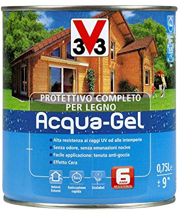 V33 Protettivo Completo Legno Acqua-Gel Colore Verde 750 ML