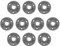 Oumefar Floor Flange, 10pcs Malleable Iron Black Retro Design BSP Threaded Fitting Pipe Antique Wall Flange for Industrial Furniture Shelving Curtain Rails Hangers(DN20 3/4inch)