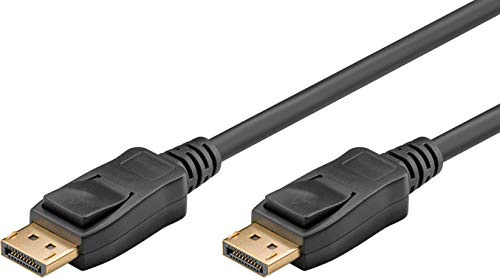 goobay Câble DisplayPort 2.1 8 K @ 60 Hz - Câble DP compatible avec PC de jeu, ordinateur portable, PS5 - Blindé et plaqué or - 1 m - 74760