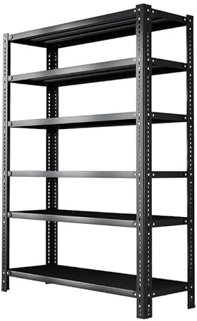 Future Warrior Schraubregal Lagerregal Schwarz, 1080kg Gesamtlast - 80x30x180cm, 6 Böden (180kg/Boden) - Metall, stabil