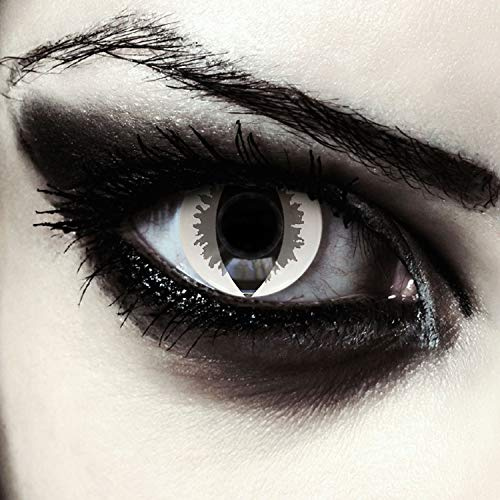 DESIGNLENSES lentilles de couleur gris pour halloween costume de serpent, 1 paire (2 pcs), yeux de chat sans correction + étui à lentilles Grey Dragon