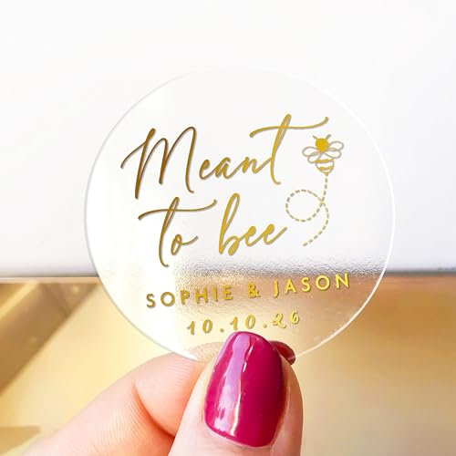 Custom Meant to Bee Wedding Favor Stickers and Labels - Honey Labels for Jars - RW36