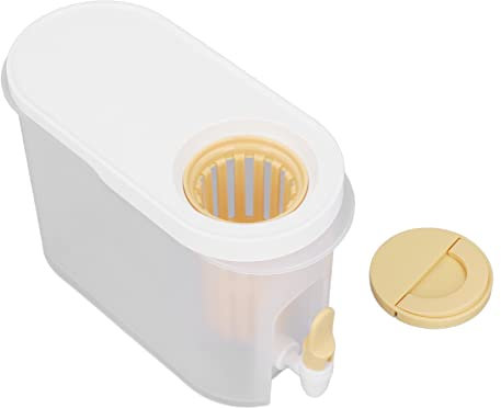 Distributeur de boisson à double filtration de grande capacité, bouilloire froide de 3,9 l avec robinet, carafe d'eau avec anneau en silicone double couche, couvercle blanc et filtre (jaune