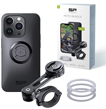 SP CONNECT Moto Bundle | SPC+ | kompatibel mit iPhone 14 Pro | Handyhalter für Motorrad Bike Moped Roller | Gadget Halterung für Navi