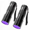COSOOS 2 unidades de linterna UV, 12 LED de mano, linterna de luz negra, 395 nm, mini detector de linterna de luz para manchas de orina de mascotas, chinches y escorpiones. (Baterías no incluidas)
