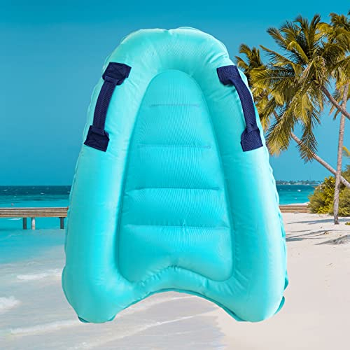 Aufblasbares Bodyboard mit Griffen, Surfbrett Schwimmende, Tragbares Aufblasbares Float Lernen Hilfsmatte, geeignet für mehrere Szenarien für Kinder und Erwachsene, Schwimmanfänger (Blau)