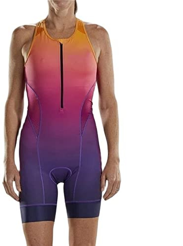 Traje de ciclismo for mujer, ropa sin mangas de triatlón, mono de verano de secado rápido, traje de montar con bolsillos (Color : B, Size : M)