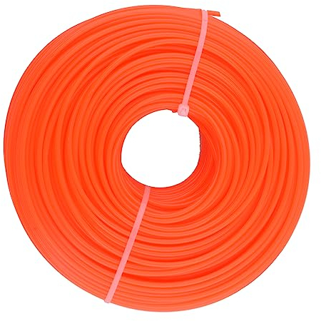 CIPOOH 100m Mähfaden Trimmerschnur, rund Fadendurchmesser 2,4 mm, Trimmerfaden Freischneider Faden für Rasentrimmer, Orange