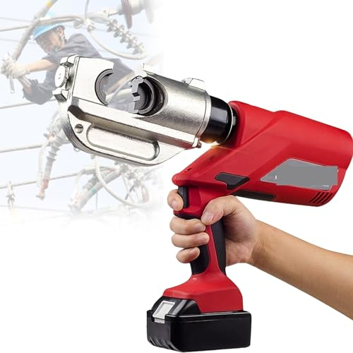 KardoL Pressa Idraulica Elettrica Ricaricabile, Pinza Crimpatrice di Terminali Elettrici 16-400 Mm², Pinza Crimpatrice per Alimentata a Batteria per Terminali in Rame E Alluminio