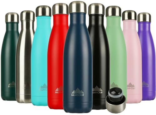 Mont-Clair Stainless Steel Water Bottle, Vacuum Insulated - BPA Free, 12h Hot & 24h Cold Drinks, Metal Water Bottle 750ml Leakproof, Ideal for Adult, Kids, Running - Dark Blue