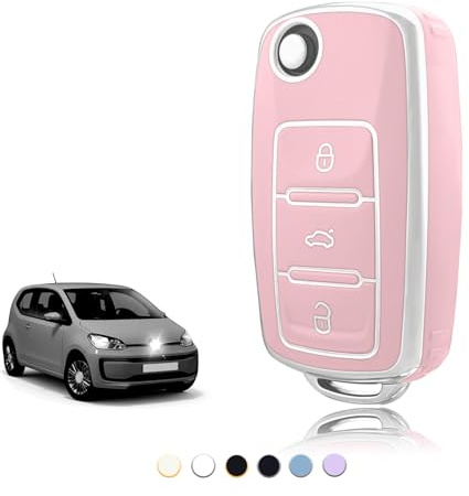 TOOMUME Schlüsselhülle TPU, Autoschlüssel Hülle Passt für VW Volkswagen Golf 4/5/6 Polo Up Jetta Caddy Beetle Multivan T5 Seat Ibiza Leon Skoda Fabia, Schlüsselcover Schutz Schlüsselgehäuse - Flip Key