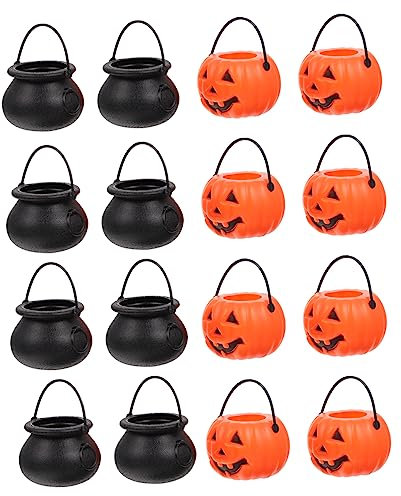 CIYODO 16stücke Teiliges Halloween-dekorationsset Mit Kreativen Kürbis-zuckerdosen Für Halloween-partys Süßigkeitensammeln Und Festliche Anlässe