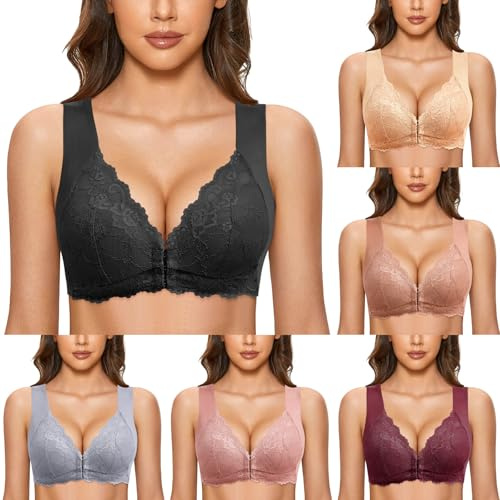 Soutien Gorge Ouvert Devant sans Armature Soutiens-Gorge de Sport Femme Sports Bra Fermeture Devant Confortable Quotidien Soutien Gorge Brassières sans Armature pour Yoga Sport BrassièRe Sport