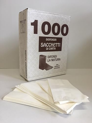 100/1000 Sacchetti di Carta Bianchi 12x26 cm Sacchetto in Carta Kraft Bianca per Alimenti Pane Dolci DOLCIUMI Articoli da Forno ORTOFRUTTA (1000)