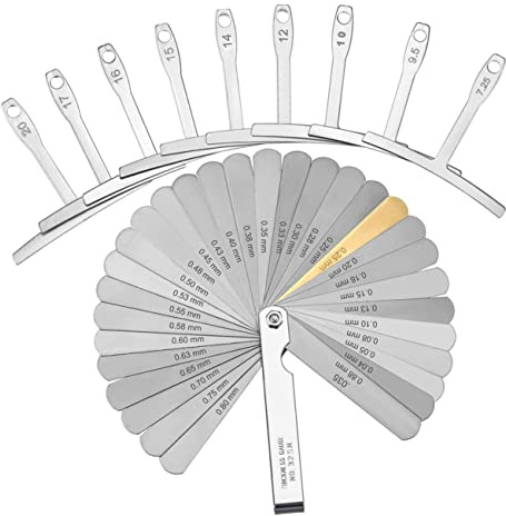 VICASKY Strumento di Misurazione per Chitarra T Tipo Raggio Sottocorda Acciaio Inossidabile Kit per Riparazione e Regolazione del Manico Argento