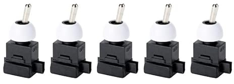 ORION LIGHTSTYLE Lot de 5 interrupteurs à bascule encastrables ON/OFF - 250 V - 1 pôle - 2 (1) A LS-2 - Doré/argenté - Pour lampes de table, appliques murales - Blanc