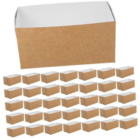 Ciieeo Boîtes à Sandwich en Papier pour Petit-déjeuner Emballage Pratique et Facile à Transporter Lot de 50 pour Toasts et Plats à Emporter