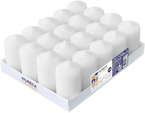 Horeca Candles – blockljus – vitt – Ø 4 x 7 cm – set med 80 blockljus – lång brinntid 12 timmar – utan doft – ljus för hushåll, fester och gastronomi