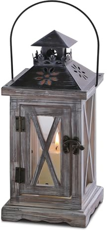 Laterne Holz Holzlaternen Für Kerzen, Laterne Kerzenhalter Vintage, Holz-Laternes, Windlicht Gartenlaternes Für Draußen Kerzenständer, Für Drinnen Und Draußen, Veranstaltungen, Hochzeiten