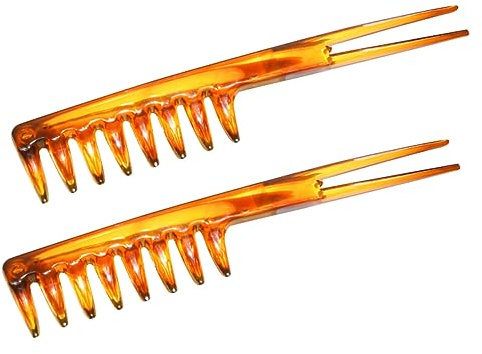 HONITANO 2piezas Peine De Peluquería Para Hombre Peine De Plástico De Dientes Anchos Mango Para Peinar El Cabello De Dientes Anchos Mango Para Peinar El Cabello Hombres