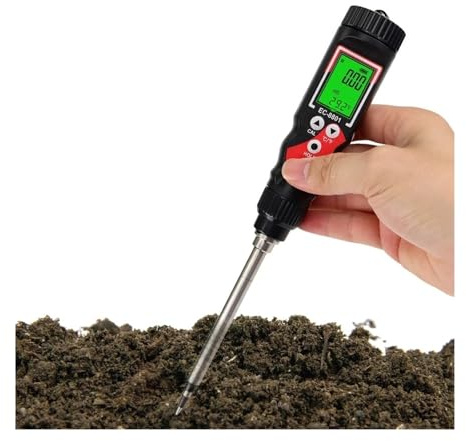 Misuratore PH Terreno, Misuratore di EC ad alta precisione, 0,00-10,00 mS/cm, LCD digitale, EC/TEMP, 2 in 1, rilevatore di temperatura del terreno, ATC, for giardino, fattoria