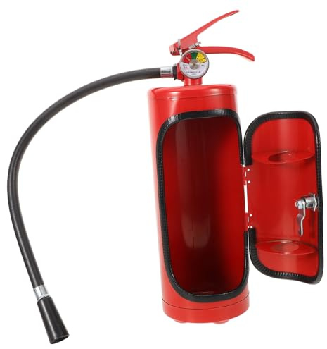 LOLIPPYY Botellero para Vino con Diseño de Extintor Soporte de Hierro y Plástico para Botellas y Copas Organizador de Bar con Gran Capacidad para Cocina y Regalos Masculinos