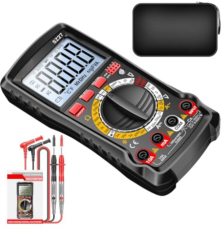 Voltmeter, Multimeter, Kit für Autobatterie, Testgerät Ohm, Volt, Ampere – für Auto, Schaltung, Steckdose, elektrische Anwendungen, Haushalt, Werkstatt, Garage, Industrie