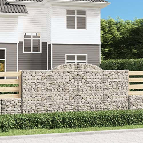 Mimdixy Large Garden Planters, Arched Gabion Baskets 6 pcs 300x50x140/160 cm Galvanised Iron, Ideal for an Indoor Herb Garden, Plants and Flowers