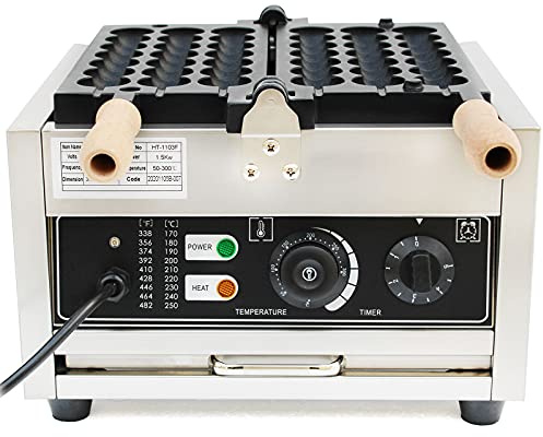 Gaufrier Acier Inoxydable Électrique Gaufrier antiadhésif 1500 W Bubble Waffle Maker Machine à gaufres, 50-300 °C Température réglable Revêtement antiadhésif pour d'enfants les fêtes de famille