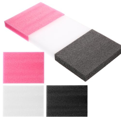 Toyvian 6 Stück Nadelfilz Kissen Dichte Filzunterlage aus Perlgarn 20x15x3cm Selbstgemacht Nadelkissen für Wollfilzen Tragbare Filz Arbeitsmatte in Weiß Schwarz und Rot