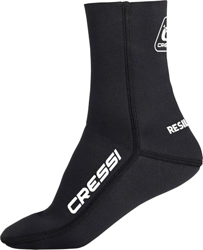 CRESSI seit 1946 - Neoprene Socks Resilient - Unisex Neopren Socken, Schwarz, Doppelgewebe, Speziell für Tauchen, Apnoetauchen, Schnorcheln und Andere Wassersportarten