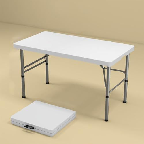 WBBML 122cm Foldable Table Biertischgarnitur Praktisch Klapptisch Küche Grillpartys Zusammenkünfte Feiern(White)