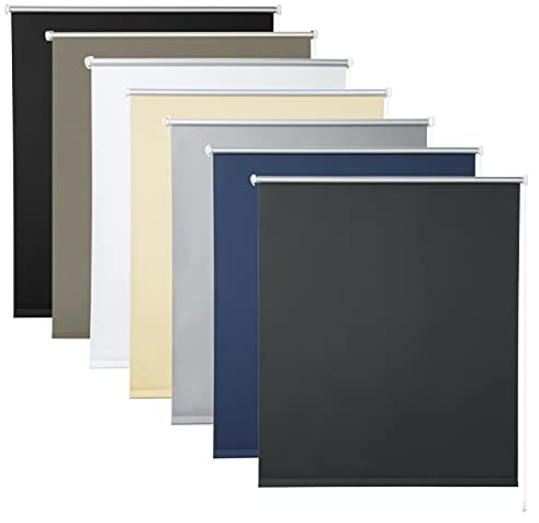 WOLTU Verdunkelungsrollo ohne Bohren, Thermo Verdunkelungsrollo mit Kette, Sichtschutz, für Türen und Fenster, 100 x 210 cm, Anthrazit