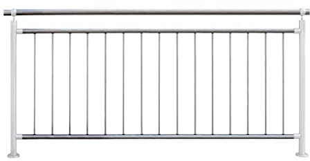 TIBU Geländer senkrechte Streben Balkon Terrasse Brüstung in der Länge: 2050 mm Höhe:900 mm