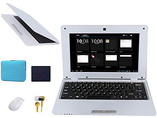 FANCY CHERRY 10 '' 8Go Ordinateur Portable Netbook Ordinateur Portable Ultrabook Android 4.4 Caméra WiFi HDMI (Sacoche + Souris + Tapis de Souris + écouteurs) (Argenté)