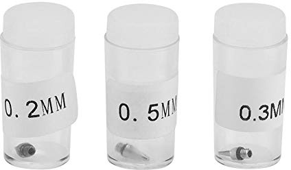 Zerodis Set mit 3 Airbrush-Ersatzdüsen und -nadeln, 0,2 mm, 0,3 mm, 0,5 mm