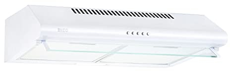 NEG Dunstabzugshaube NEG15-ATRW+ (weiß) Edelstahl-Unterbau-Haube mit Doppelmotor (Abluft/Umluft) und LED-Beleuchtung (60cm) Unterschrank- oder Wandanschluss