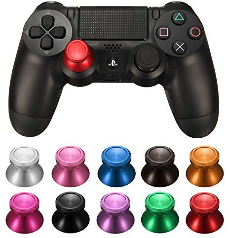 C-FUNN Universal Joystick Aluminum Alloy Mushroom Cap Analog Thumbstick for Xbox One PS4 Dualshock 4 Gamepad Game Controller - Green