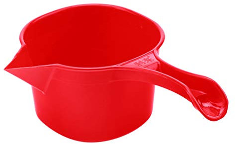 NUOBESTY Ceramic Slurry Ladle Thickened Handle Versatile Water Scoop for Ceramics Bathing and Gardening Red