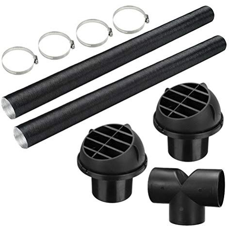 Ooscy Heating duct 75 mm heating pipe parking heating ventilation, car heating pipe duct hot air outlet vent hose clamp set, high temperature reinforced hot and cold air duct